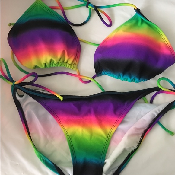 rainbow bathing suit two piece